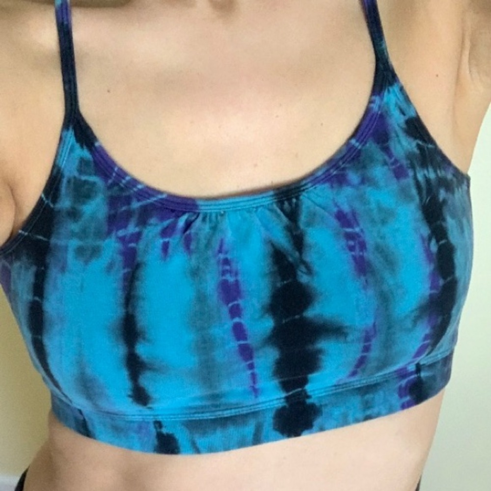Amazing tie dye Blue Explosion Soft Cotton Sports Bra Size Small